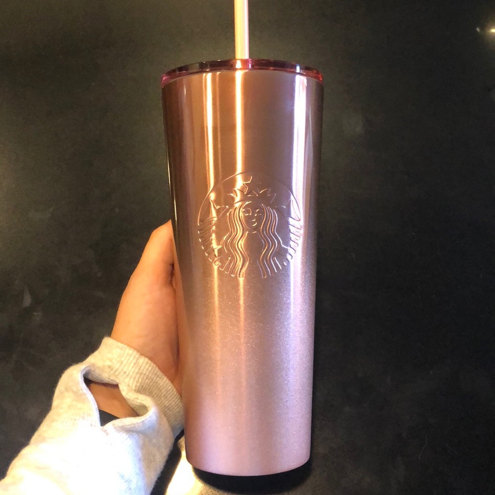 Pink / Rose Holiday Starbucks Cup  (Glitter Ombré)